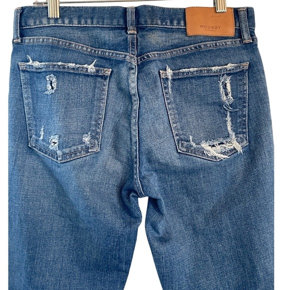 MOUSSY VINTAGE Women Blue Distressed Ripped Cropped Jeans Size 27 - Picture 14 of 15